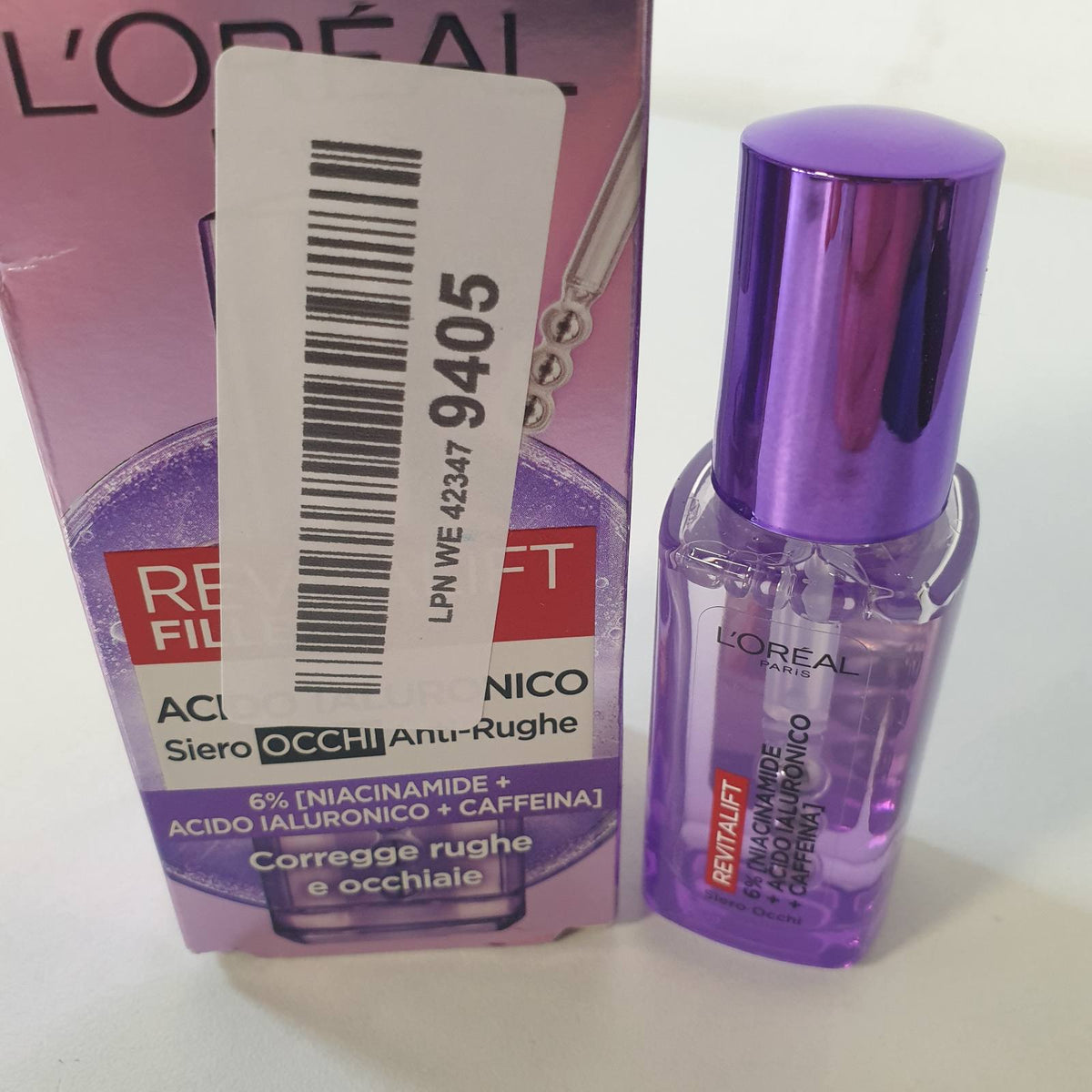 336260 - L'ORÉAL PARIS, Serum kundër rrudhave për konturin e syve, 20 ml, me acid hialuronik dhe niacinamidë
