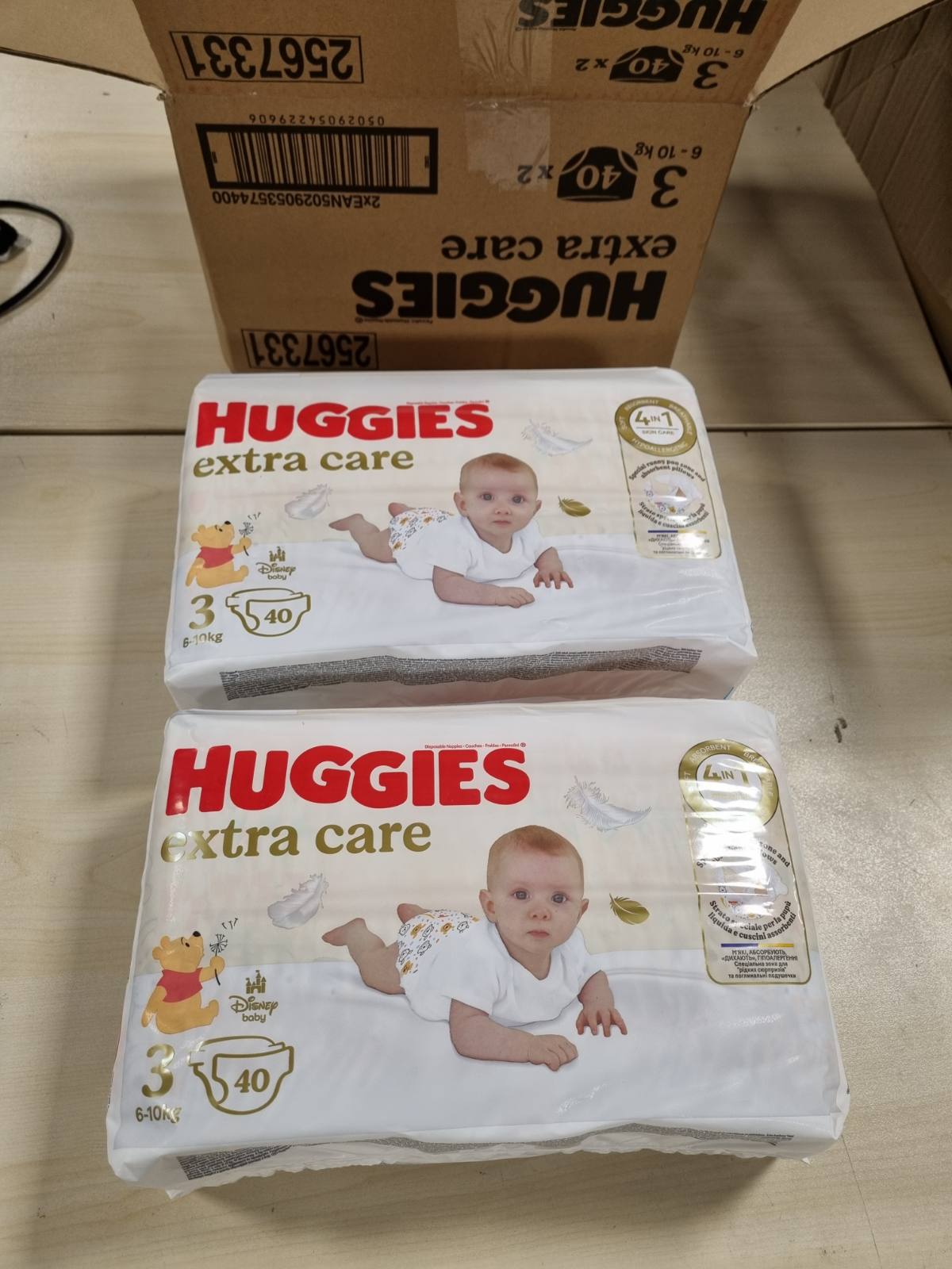 336240 - HUGGIES Extra Care, 80 Pelena, Madhësia 3 (4-9 kg), Pako Standarde