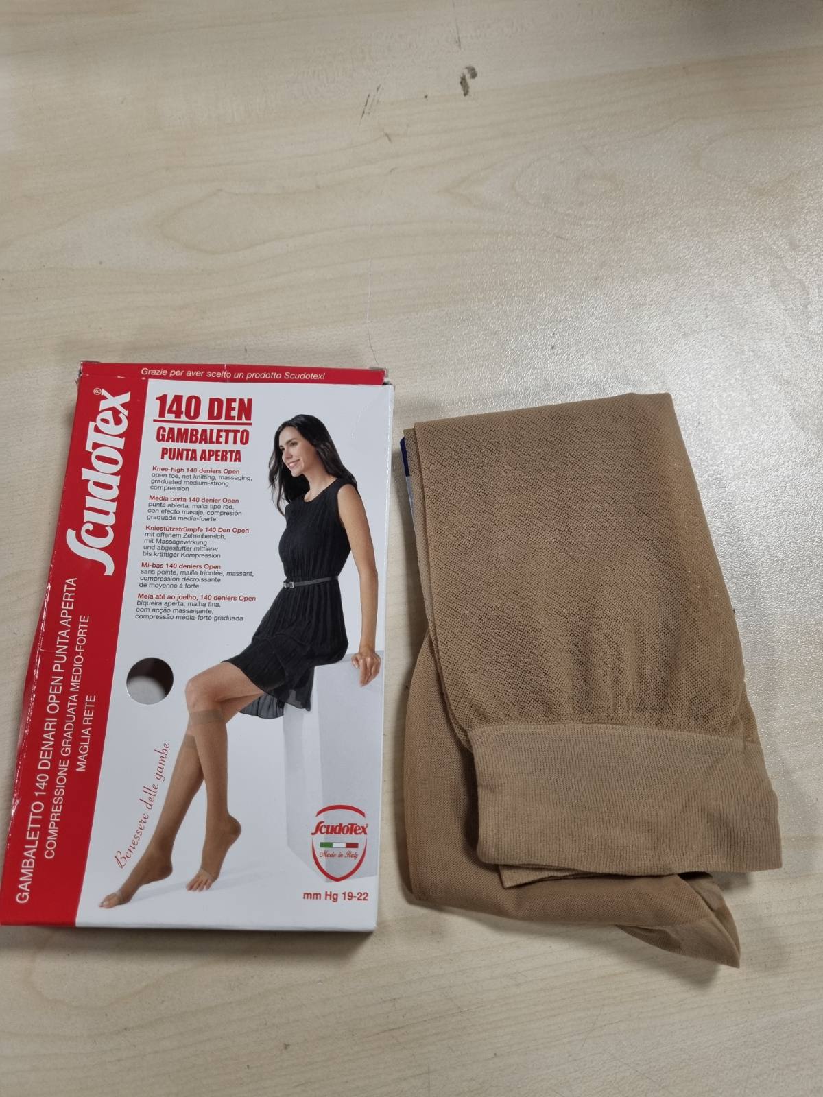312007 - SCUDOTEX Gambaletto Open, Skin, 140 Denari