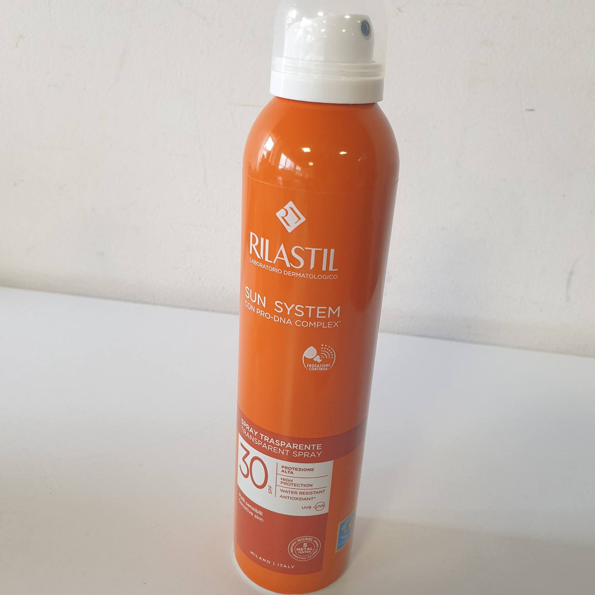312011 - RILASTIL - Sun System Transparent, Sprej Transparent për Trupin, SPF 30, Pako 200ml, Veprim Antioksidant, Teksturë Ultra e Lehtë
