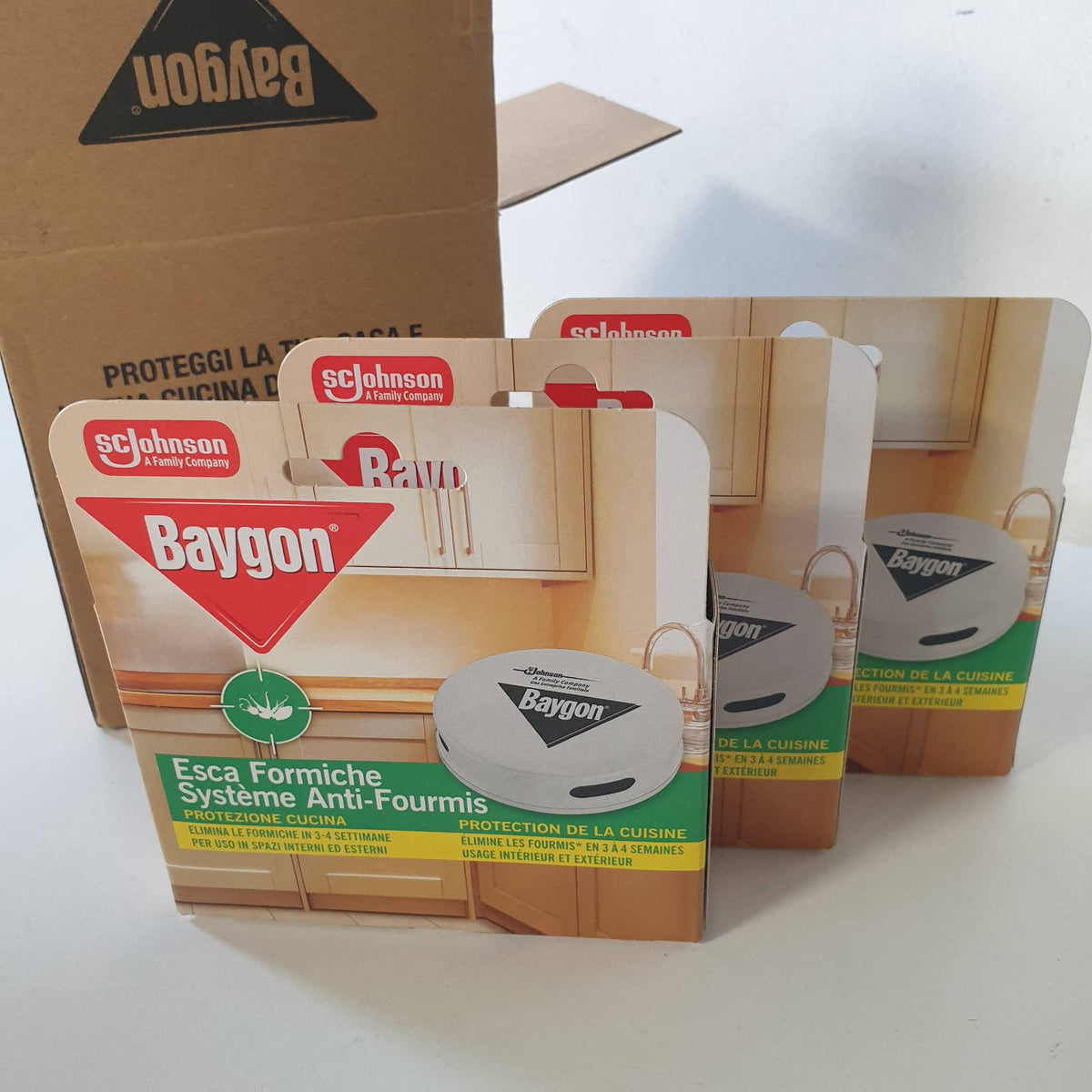 312089 - BAYGON Karrem për milingona, për brenda dhe jashtë, pako me 3 karremra