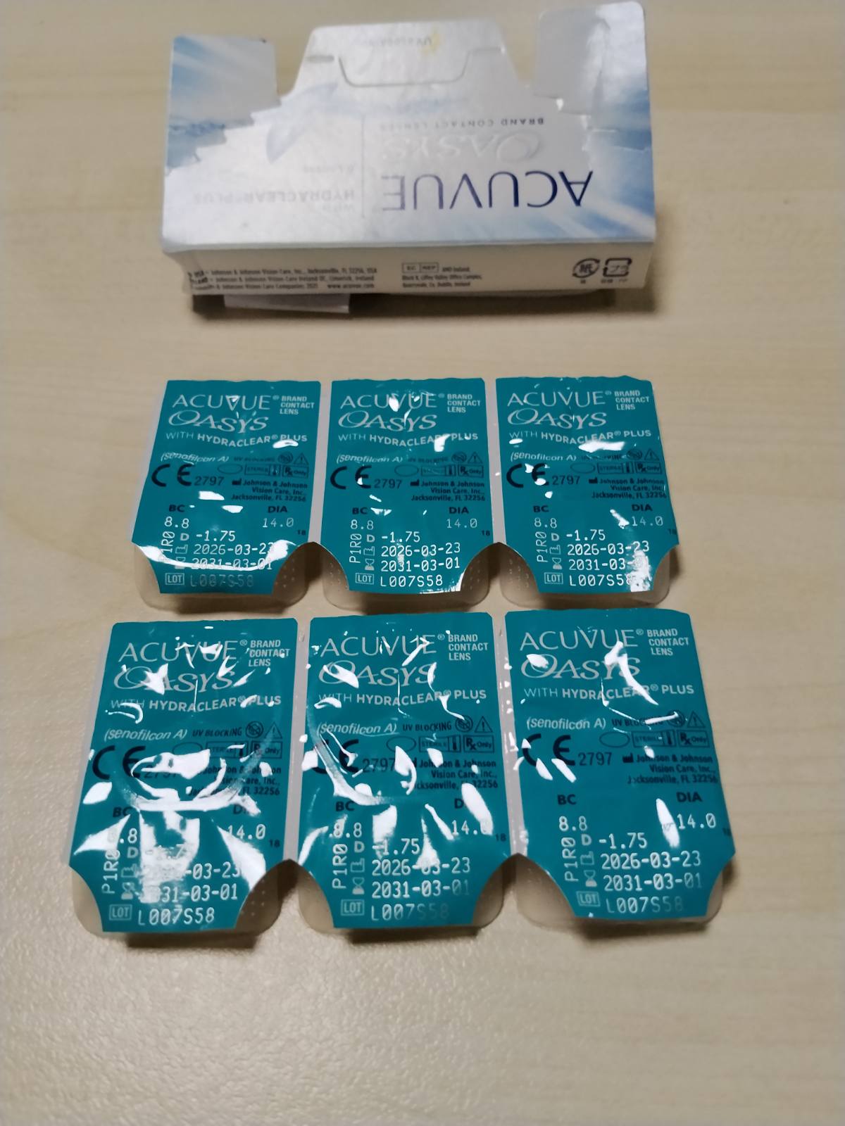 311499 - ACUVUE OASYS HYDRACLEAR PLUS - Lente kontakti dyjavore, Mbrojtje UV, -1.75 dioptri, BC 8.8, DIA 14.00, 6 lente
