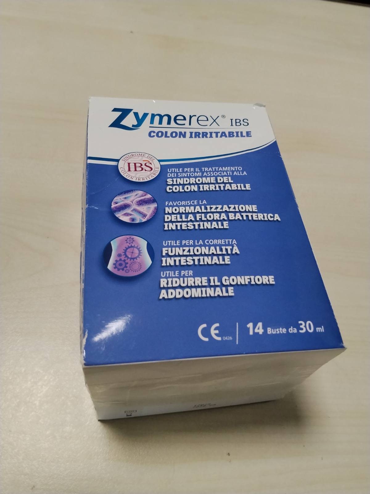 312002 - SINDROMA E ZORRËS SË IRRITUAR Zymerex IBS, 14 bustina, Simetikon dhe gomë guar, Pa gluten dhe laktozë