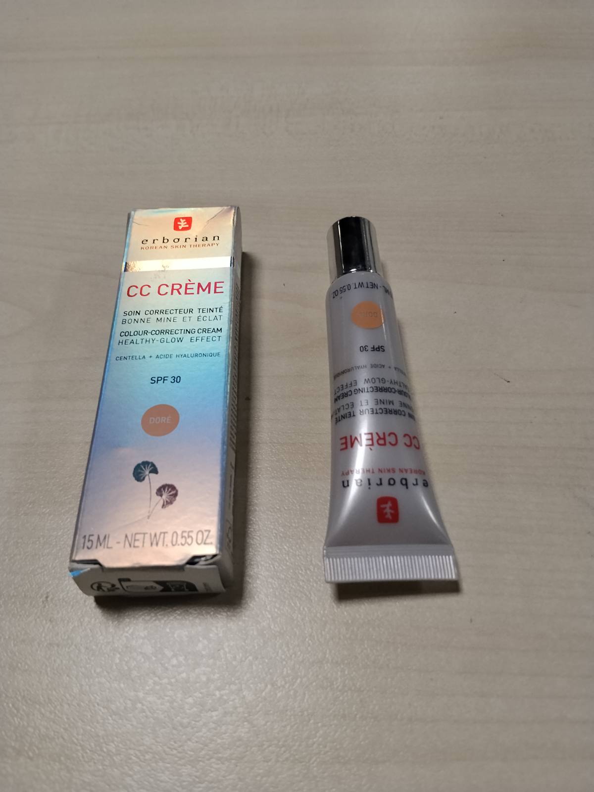 336447 - ERBORIAN - KREM CC CENTELLA ASIATICA, 15ml, krem dhe grim për fytyrën me përkufizim të lartë, SPF 30, kozmetikë koreane, nuanca Doré