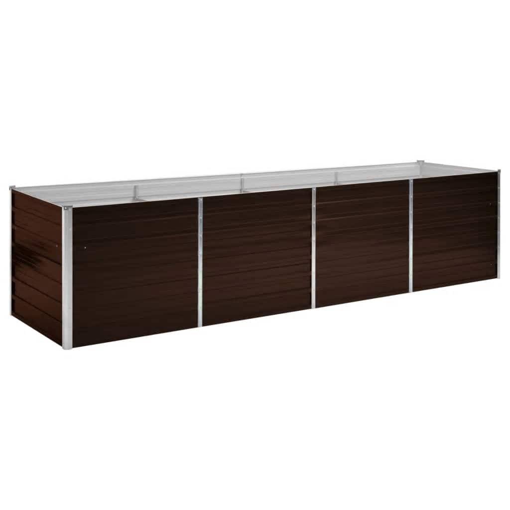 265530 - vidaXL Kuti e Ngritur për Mbjellje 320x80x77 cm prej Çeliku të Galvanizuar Ngjyrë Kafe