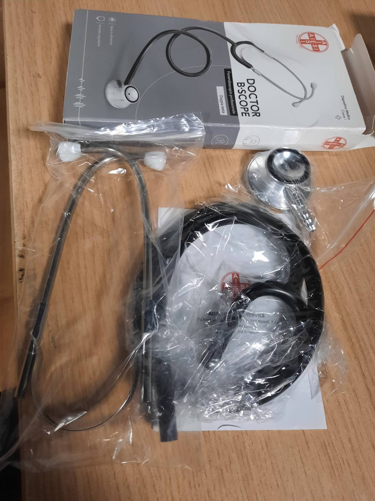 298032 - Stetoskop profesional AIESI DOCTOR B-SCOPE me kokë të dyfishtë për të rritur, ngjyrë e zezë