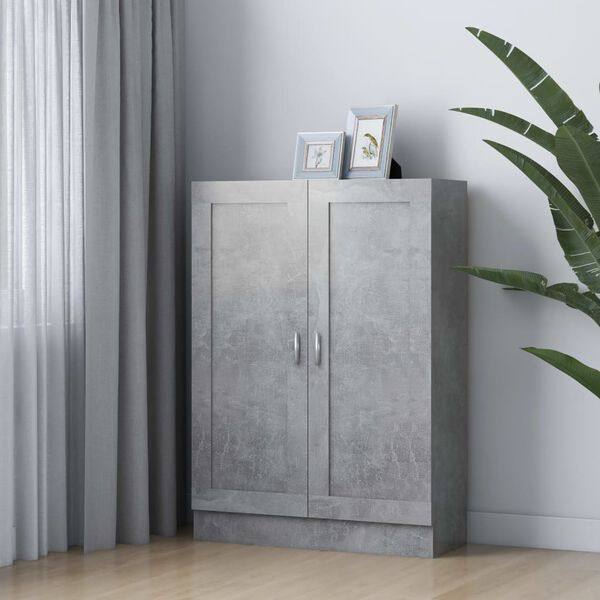 280213 - vidaXL Raft librash , gri betoni, 82.5x30.5x115 cm, material me bazë druri