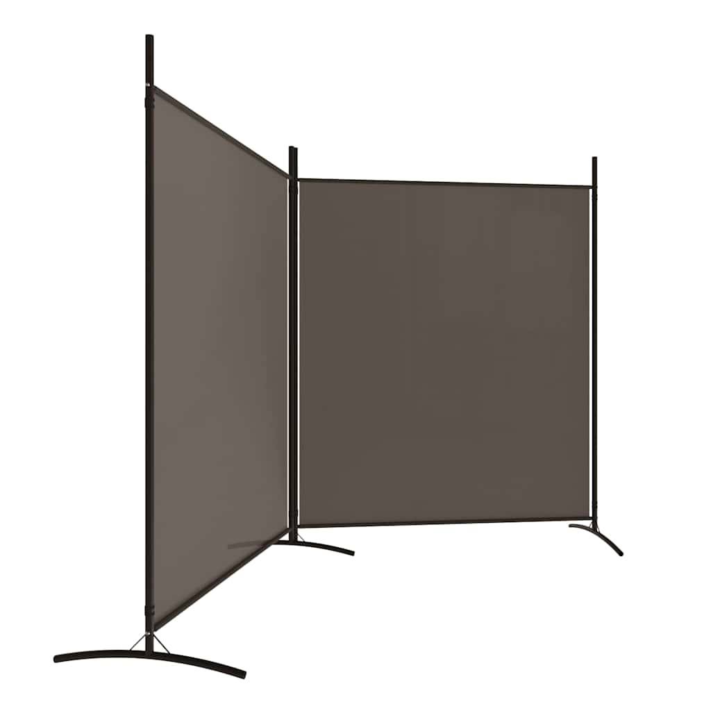 291182 - vidaXL Ndarëse dhome me 2 panele, antracit, 348 × 180 cm, pëlhurë