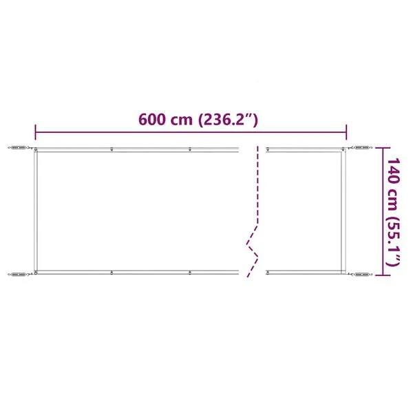 333020 - VIDA XL Tendë Vertikale e Bardhë 140x600 cm Pëlhurë Oxford