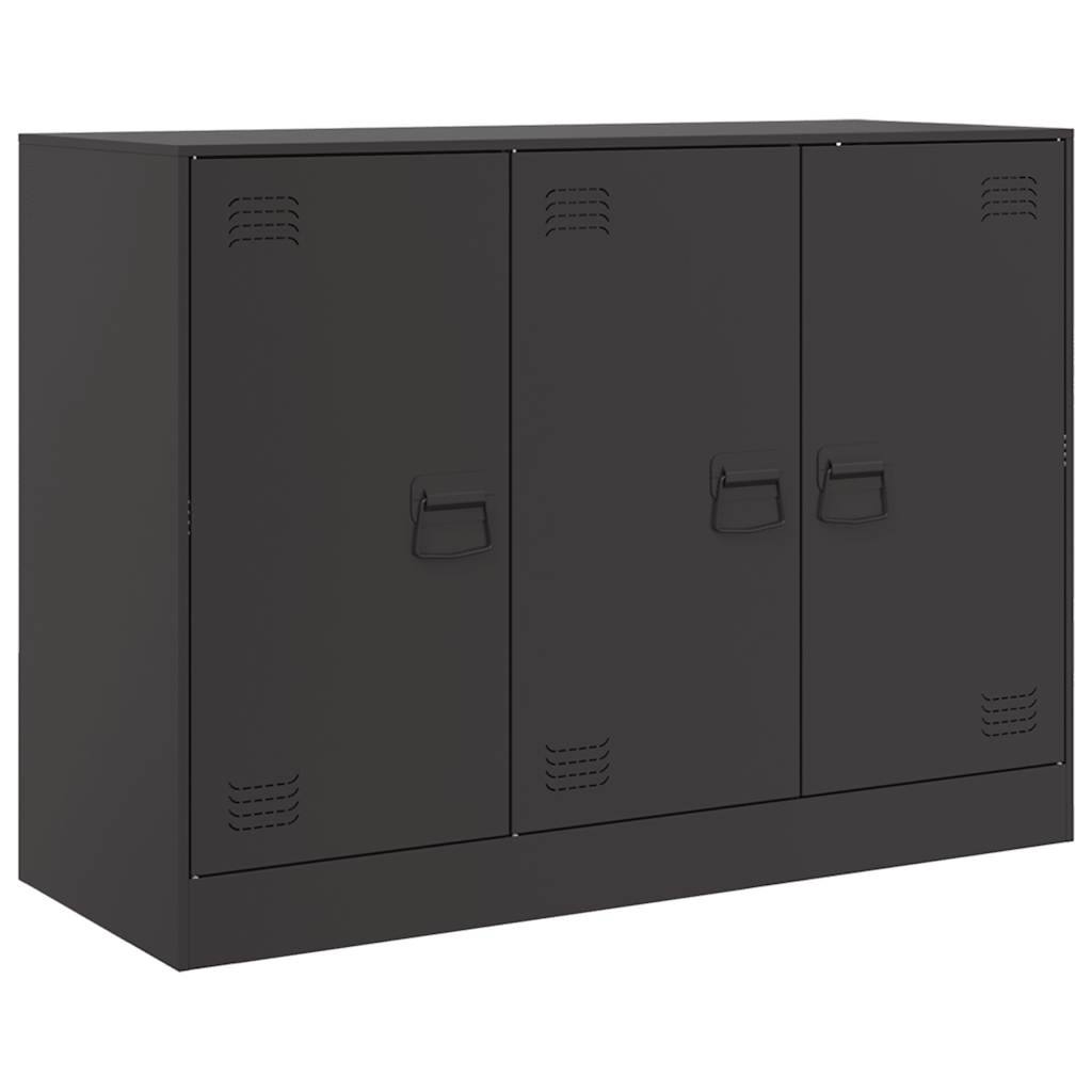 334470 - vidaXL Bufe prej Çeliku Ngjyrë e Zezë 99x39x73 cm -