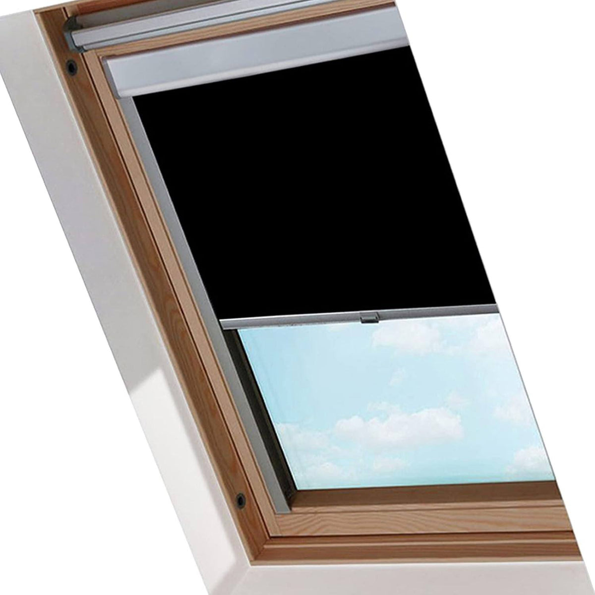 334112 - VIDA XL Rroletë errësuese për dritare çatie, 100% errësuese, montim me kapëse, me funksion termoizolues, F06 e zezë (49,3 x 94,0 cm)