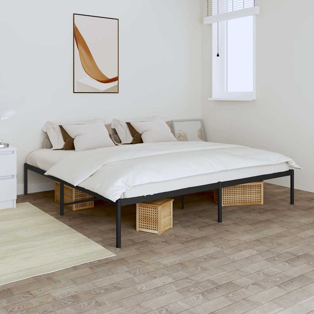 212611 - vidaXL Krevat (Kornizë Krevati) Metalik – Ngjyrë e Zezë – 180x200 cm