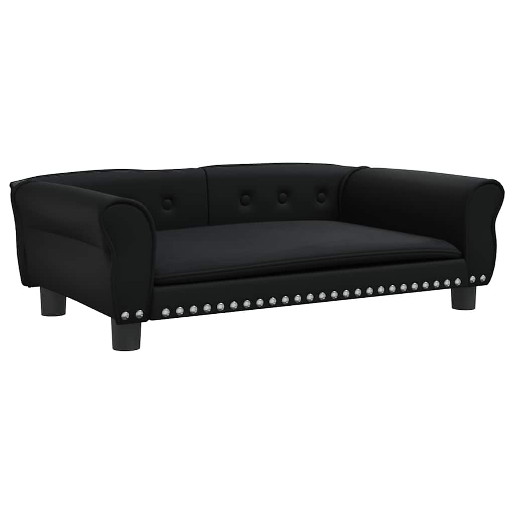 333051 - VIDAXL Shtrat Qeni i Zi 95x55x30 cm Lëkurë Artificiale