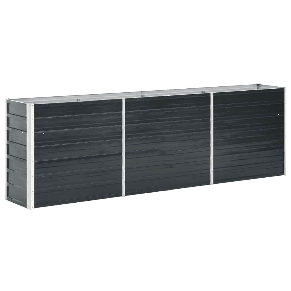 244567 - vidaXL Kuti Kopshti e Ngritur prej Çeliku të Galvanizuar 240x40x77 cm Ngjyrë Antracit