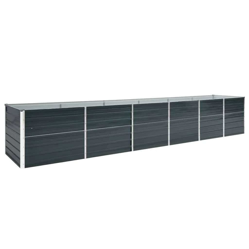244356 - vidaXL Kuti e Ngritur për Kopsht 480x80x77 cm – Çelik i Galvanizuar, Anthracite