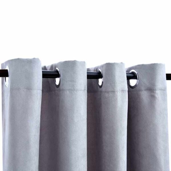 334001 - Perde errësuese vidaXL me unaza metalike, 2 copë, gri, 140x245 cm