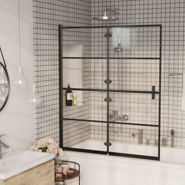 333023 - VIDA XL Kabinet Dushi i Palosshëm ESG 120x140 cm i Zi