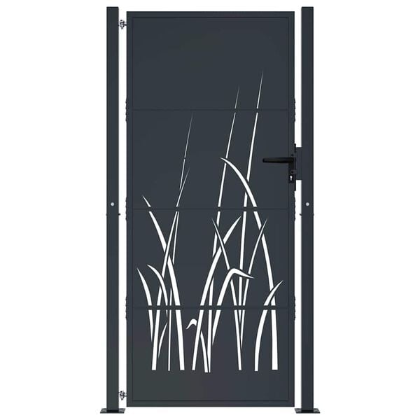 334032 - VIDAXL Portë Kopshti Antracit 100x200 cm Dizajn Bari Çeliku