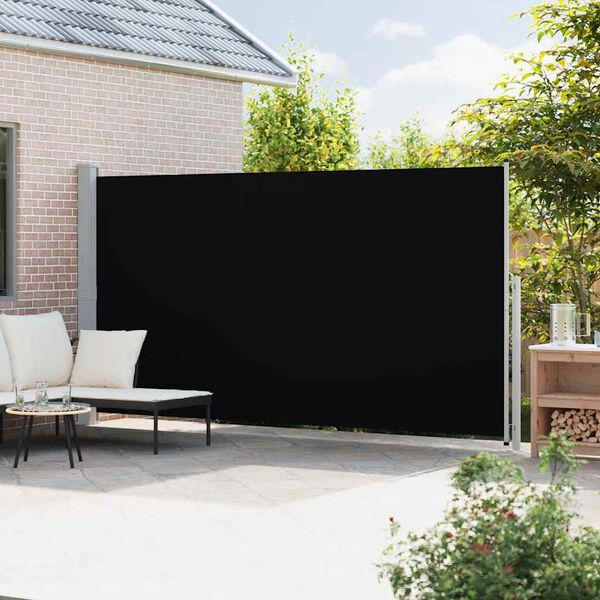 333439 - VIDAXL Tendë anësore e tërheqshme për verandë 200x500 cm e zezë