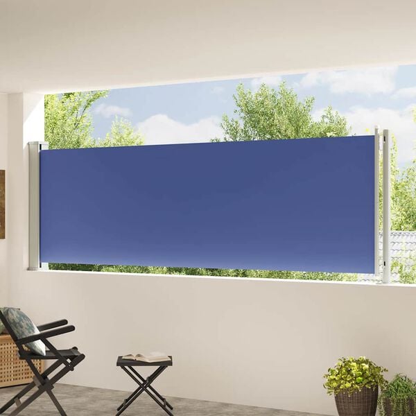 291116 - VIDAXL Tendë anësore e tërheqshme për verandë 117x600 cm, ngjyrë blu