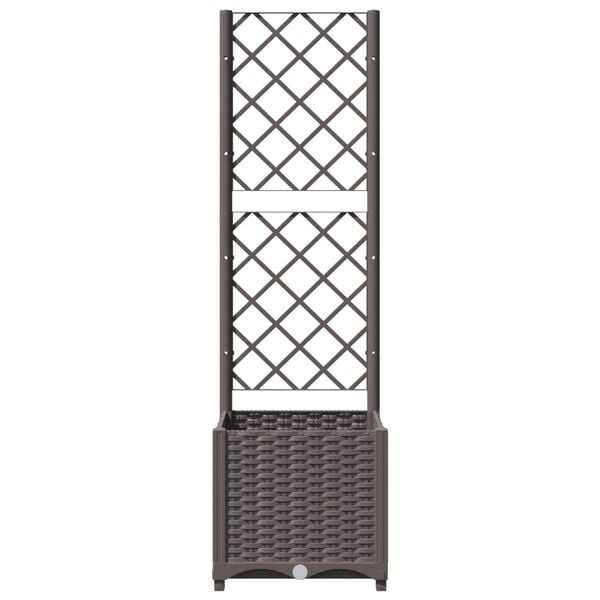 334107 - VIDAXL Vazo kopshti me rrjetë kafe 40x40x136 cm PP