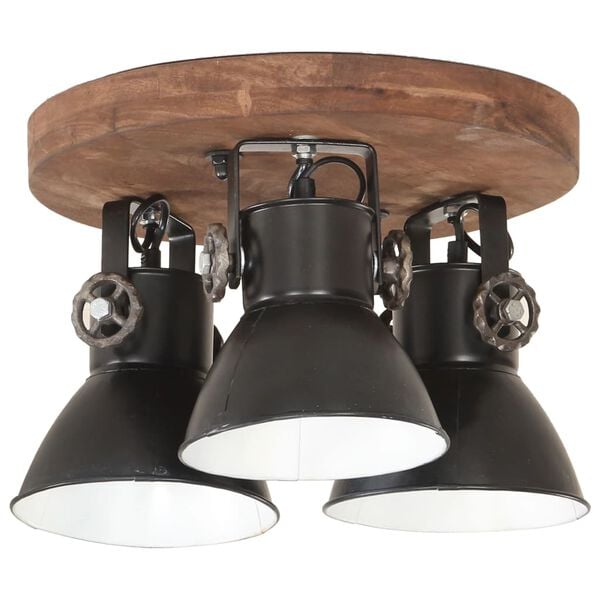 244476 - VIDAXL Llambë Tavani Industriale 25 W E Zezë 42x27 cm E27