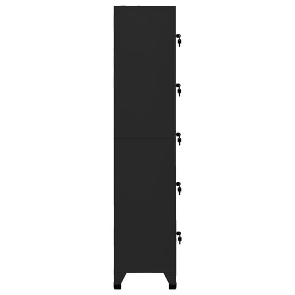 244499 - VIDAXL Dollap me Dollap, Ngjyrë Çeliku, E Zezë 38x40x180 cm