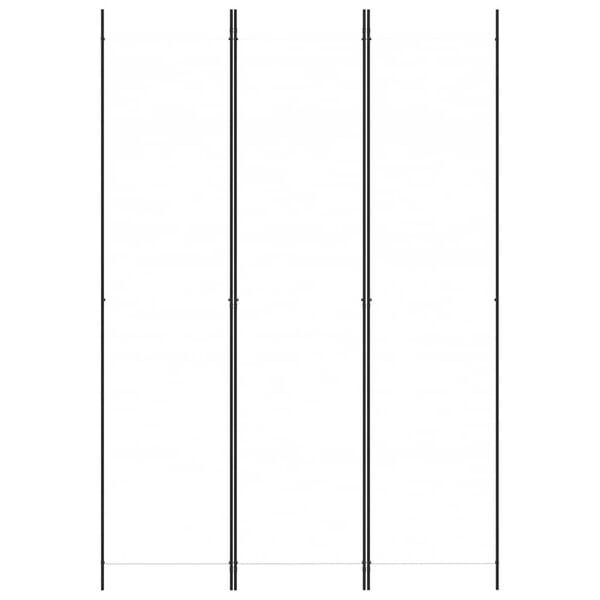 291172 - VIDAXL Ndarëse Dhome me 3 Panele, E Bardhë 150x220 cm, Pëlhurë