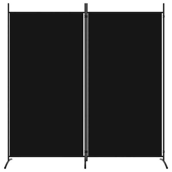 291176 - VIDAXL Ndarës Dhome me 2 Panele, Ngjyrë e Zezë 175x180 cm, Pëlhurë