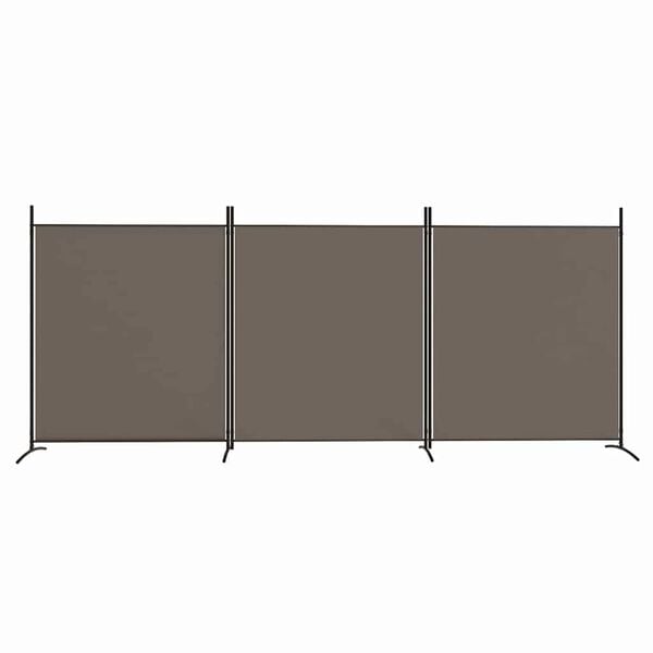 333162 - VIDAXL Ndarëse Dhome me 3 Panele, Ngjyrë Antraciti, 525x180 cm, Pëlhurë