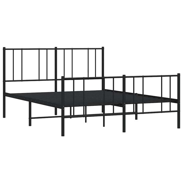 212208 - VIDAXL Kornizë Shtrati Metalik pa Dyshek me Mbështetëse Këmbësh, E Zezë 160x200 cm