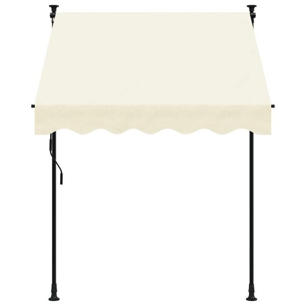 333236 - VIDA XL Tendë e tërheqshme krem 150x150 cm, Pëlhurë dhe çelik