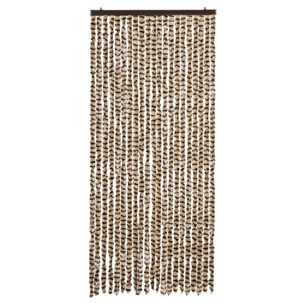 291269 - VIDAXL Perde me Miza, Bezhë dhe Kafe 90x200 cm, Shenille