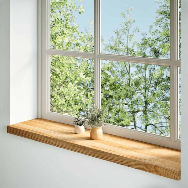 334243 - VIDA XL Praga Dritaresh 2 copë Ngjyrë Kafe e Çelët 120x25x2 cm Dru Masiv Lisi