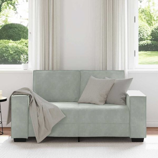 334280 - VIDAXL Divan 2-Vendësh Gri i Çelët 160x78x84 cm Kadife