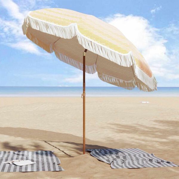 291386 - VIDAXL Çadër Plazhi 205 x 205 x 210 cm Poliester dhe Çelik i Rrumbullakët