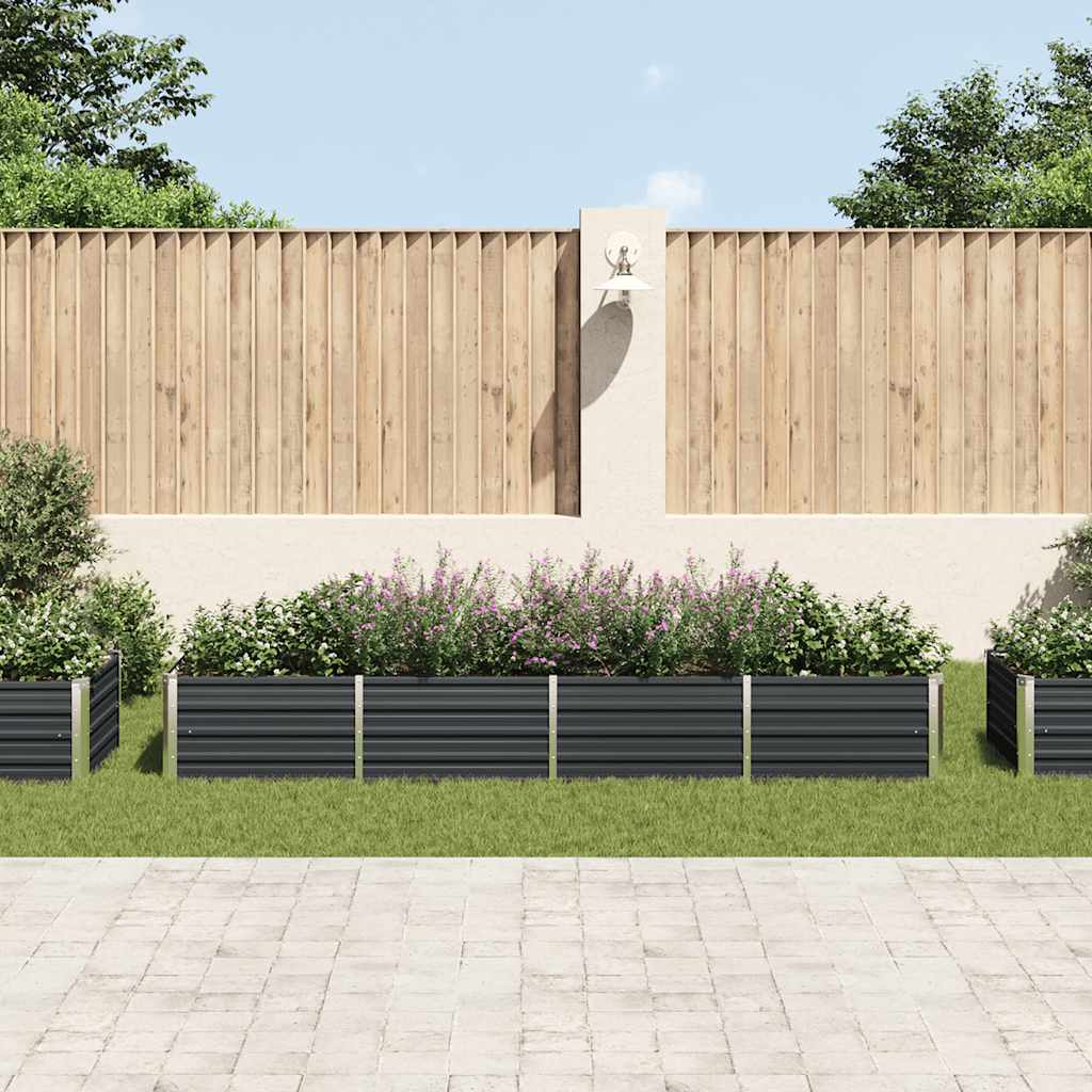 265026 - vidaXL Shtrat i Ngritur për Kopsht, Ngjyrë Antraciti 320x80x45 cm, Çelik i Galvanizuar