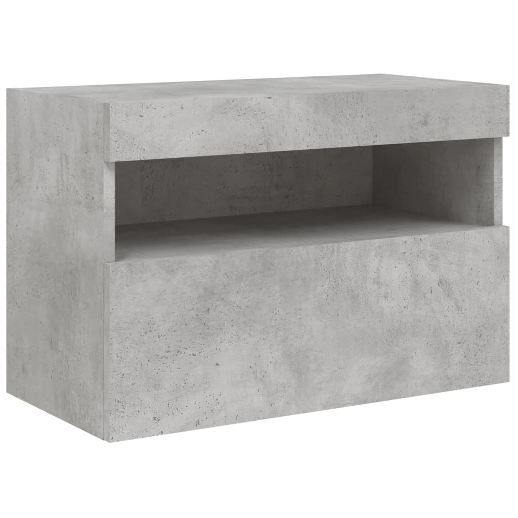 270039 - vidaXL Kabinet TV për Mur me LED – 60x30x40 cm, Beton Gri