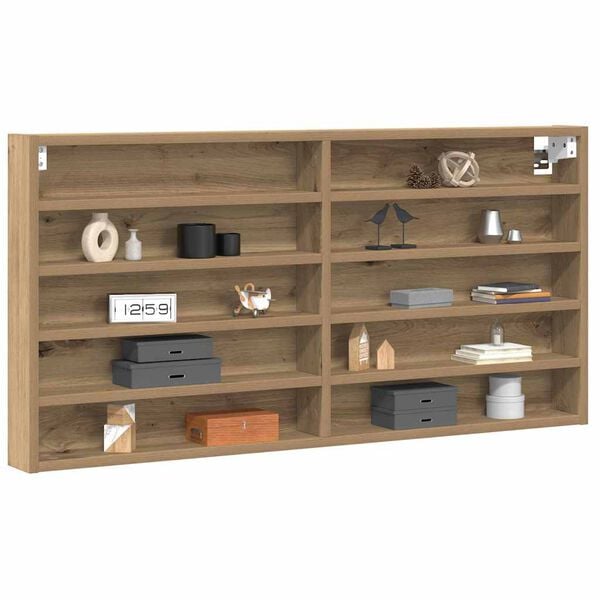 291597 - VIDAXL Kabinet Vitrine Artizanal Lisi 100x8,5x50 cm Dru i Inxhinieruar