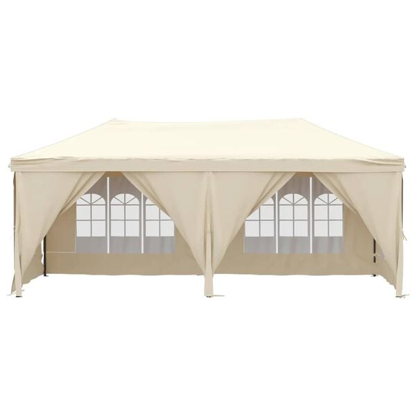 333591 - VIDA XL Tendë Festash e Palosshme me Mure Anësore, Ngjyrë Kremi 3x6 m