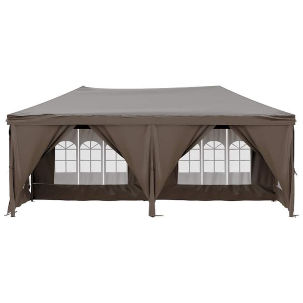 333593 - VIDA XL Tendë Festash e Palosshme me Mure Anësore, Ngjyrë Taupe 3x6 m