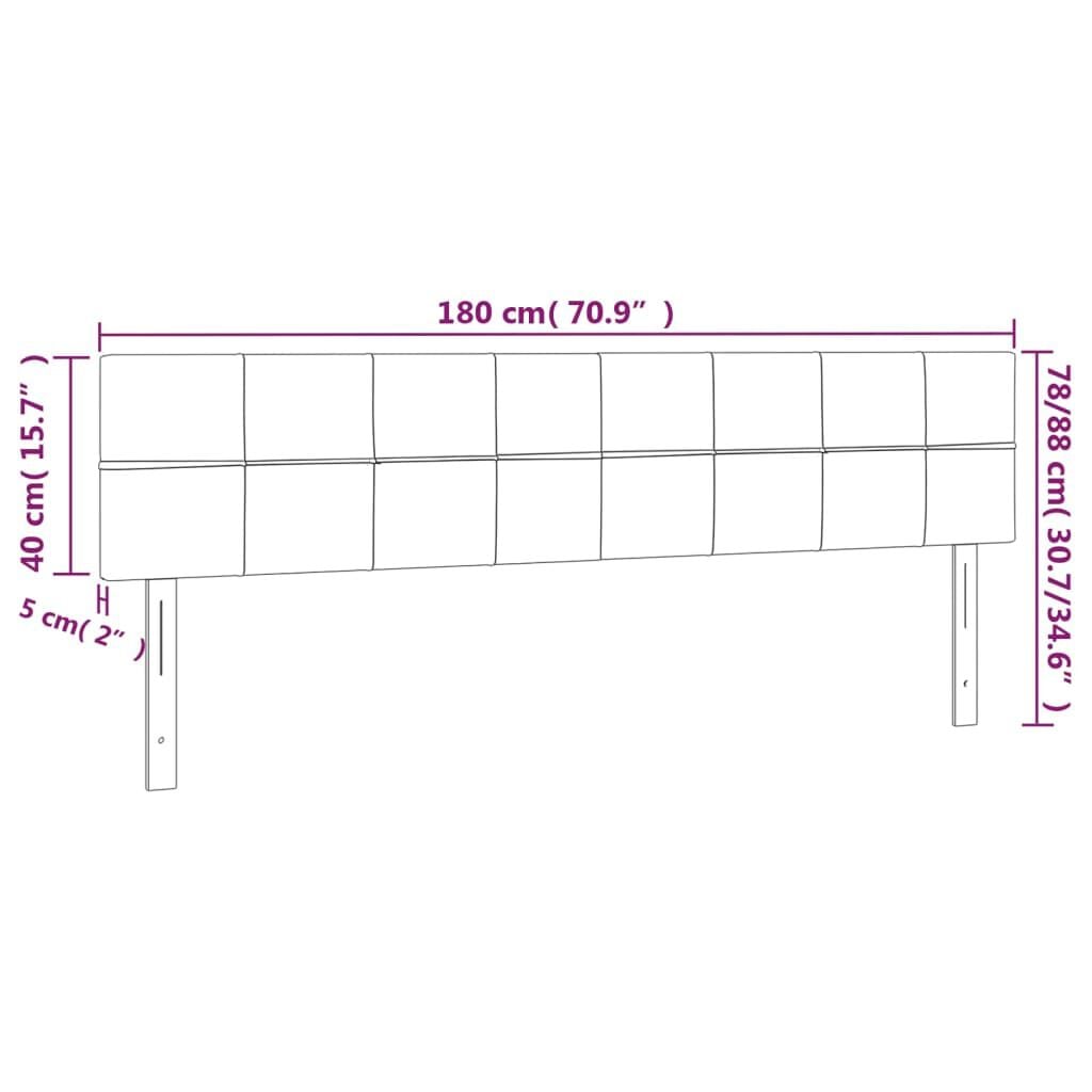 280169 - VIDA XL Kokë shtrati Gri e çelët 180x5x78/88 cm, Kadife