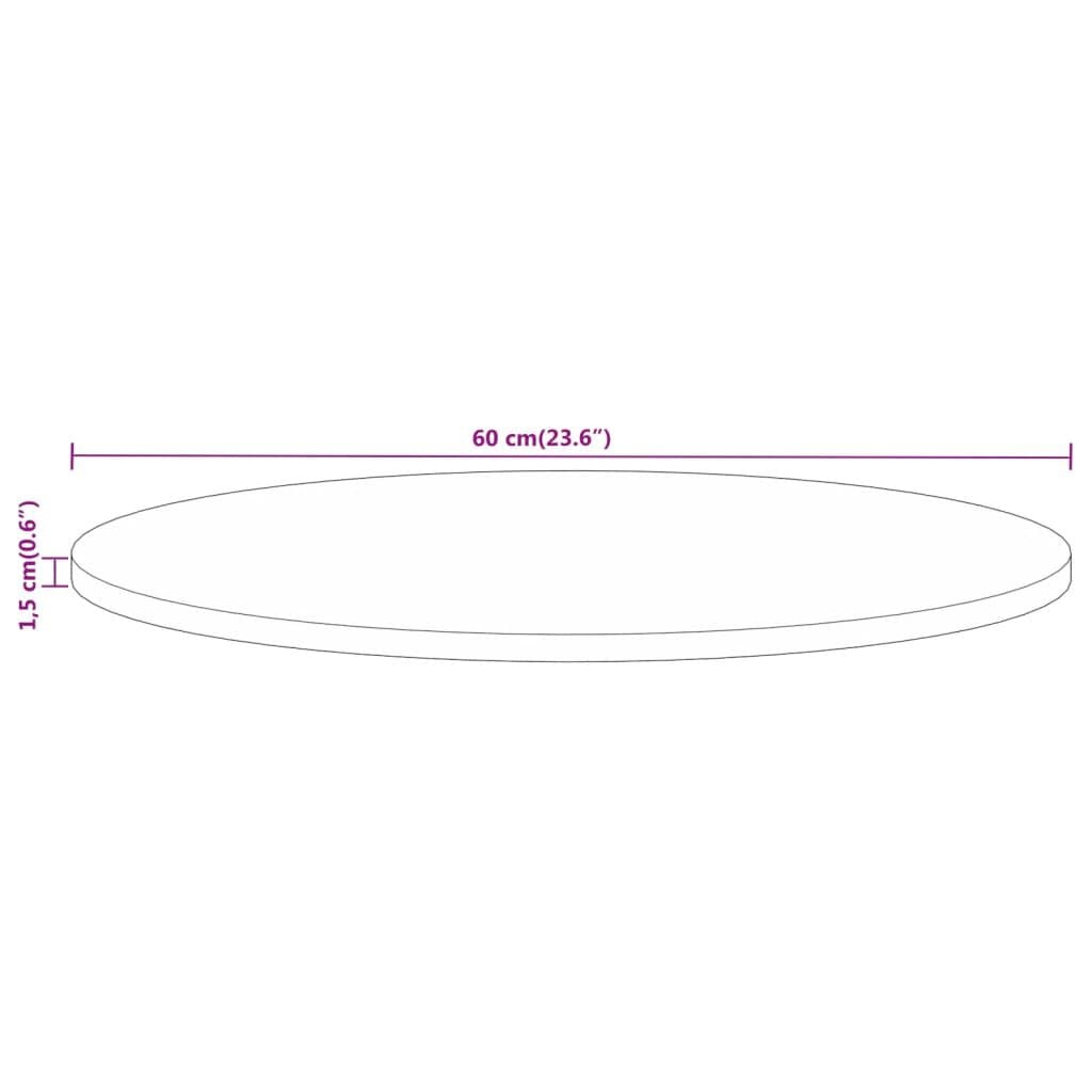 265230 - VIDAXL Sipërfaqe Tavoline Ø 60x1,5 cm e Rrumbullakët prej Druri të Masturbuar Mango