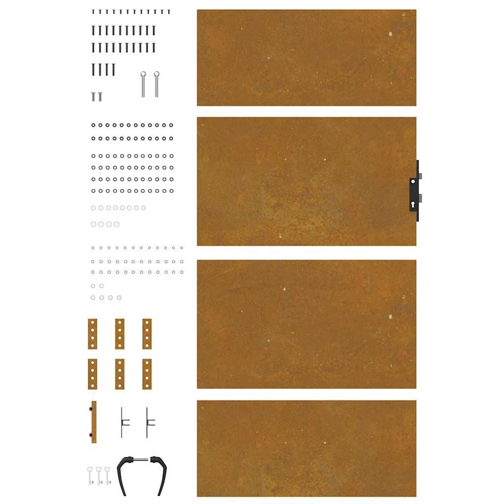 265041 - VIDA XL Portë Kopshti 85x200 cm Çelik Corten