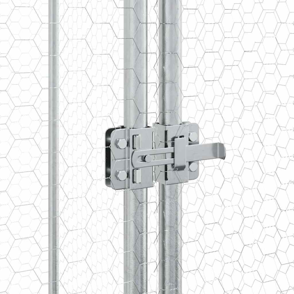 265053 - VIDAXL Kafaz për Pula, Ngjyrë Argjendi 400x100x190 cm, Çelik i Galvanizuar
