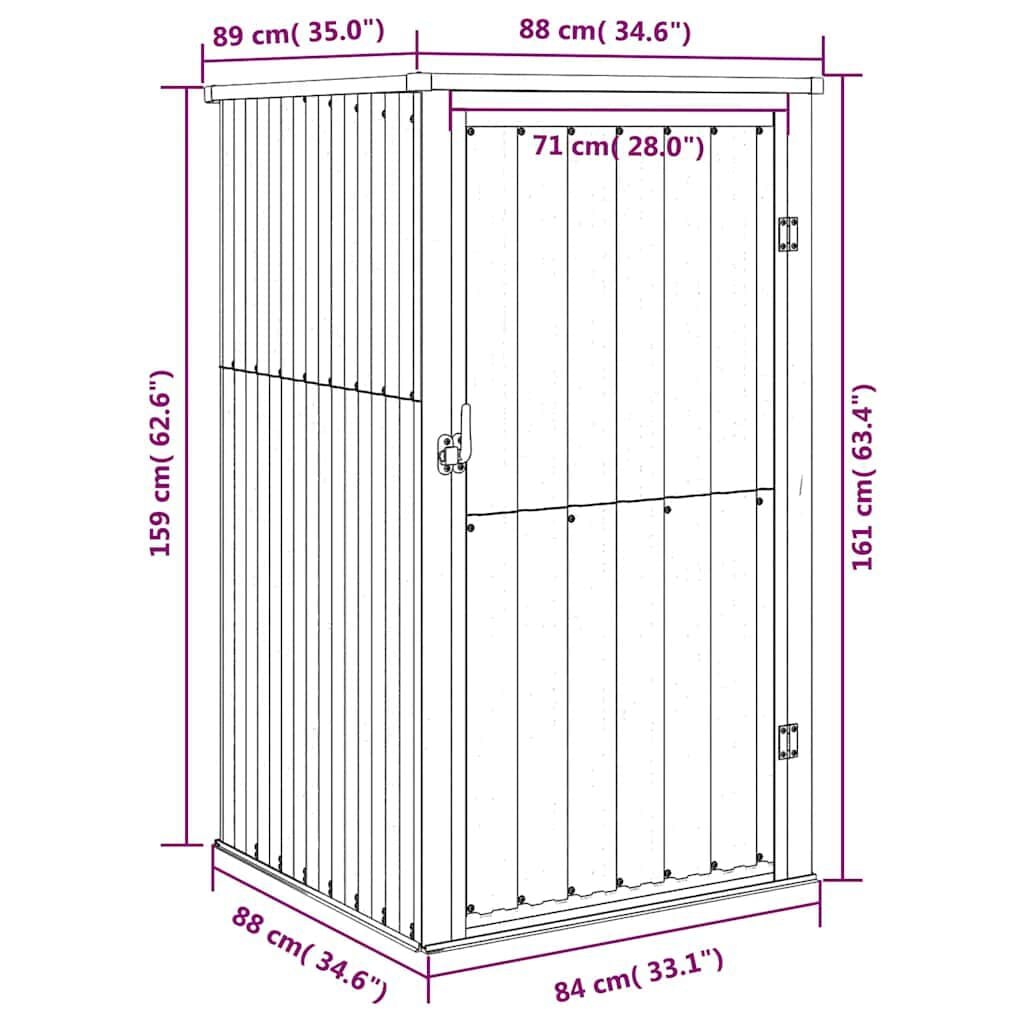 280091 - VIDA XL KASOLLE PËR VEGLA KOPSHTI ANTRACIT 88x89x161 CM ÇELIK I GALVANIZUAR