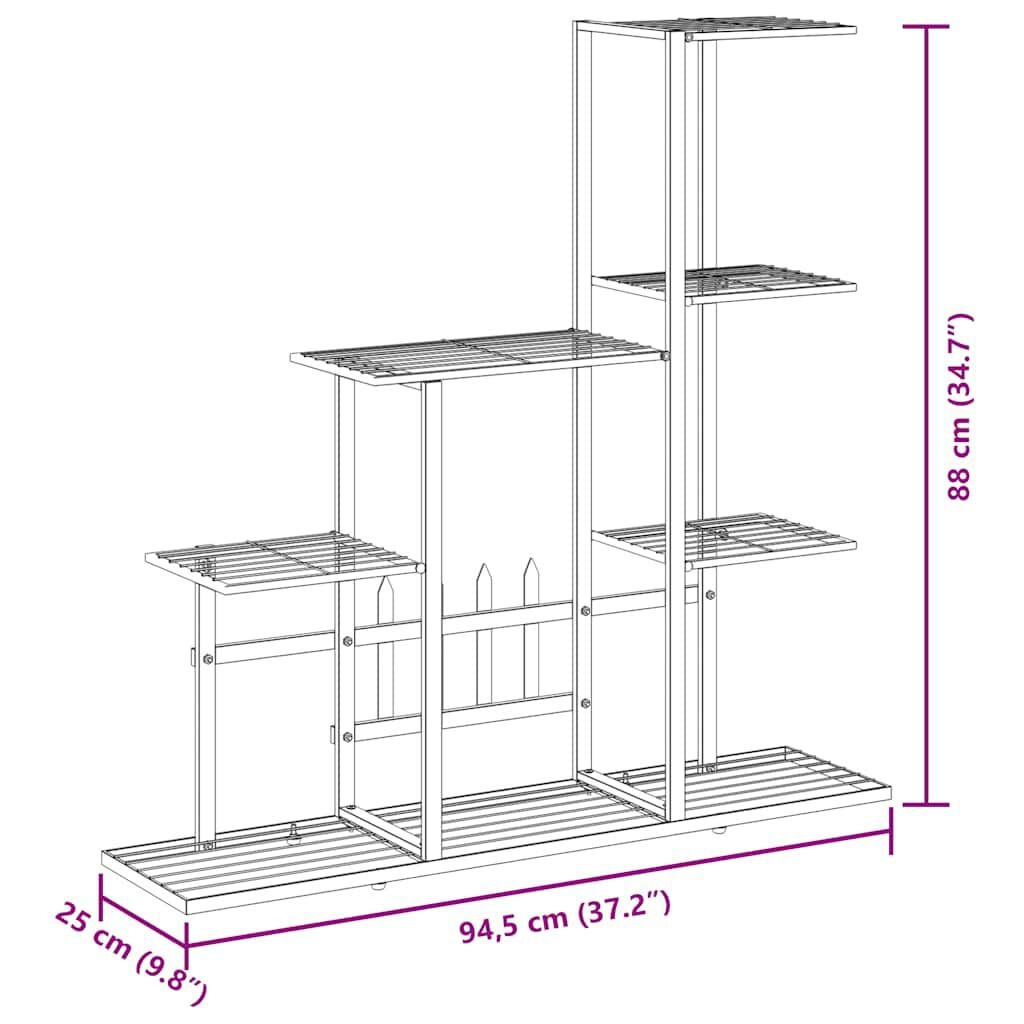 280155 - VIDAXL Stand Lulesh 94,5x25x88 cm Metal i Zi