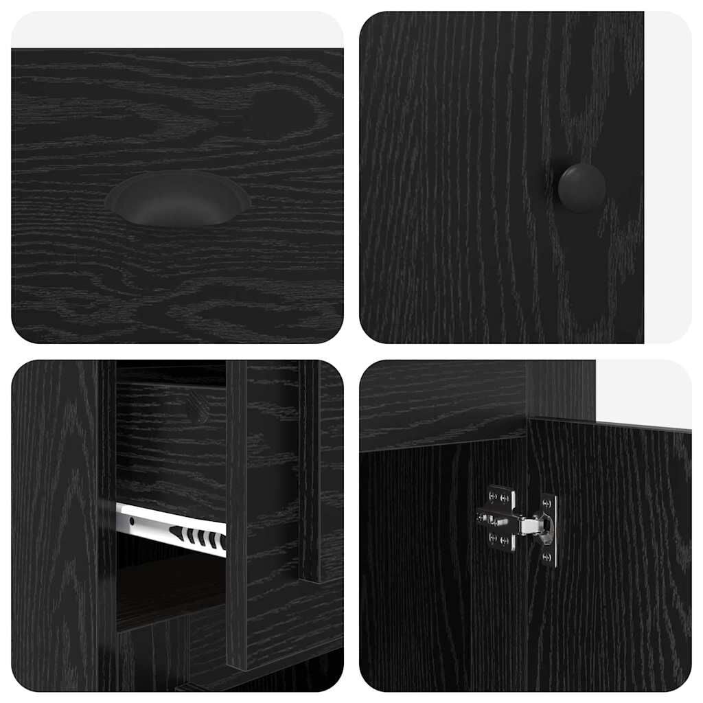 265611 - vidaXL Dollap Anësor Lisi i Zi 40 x 50 x 75 cm Dru i Përpunuar