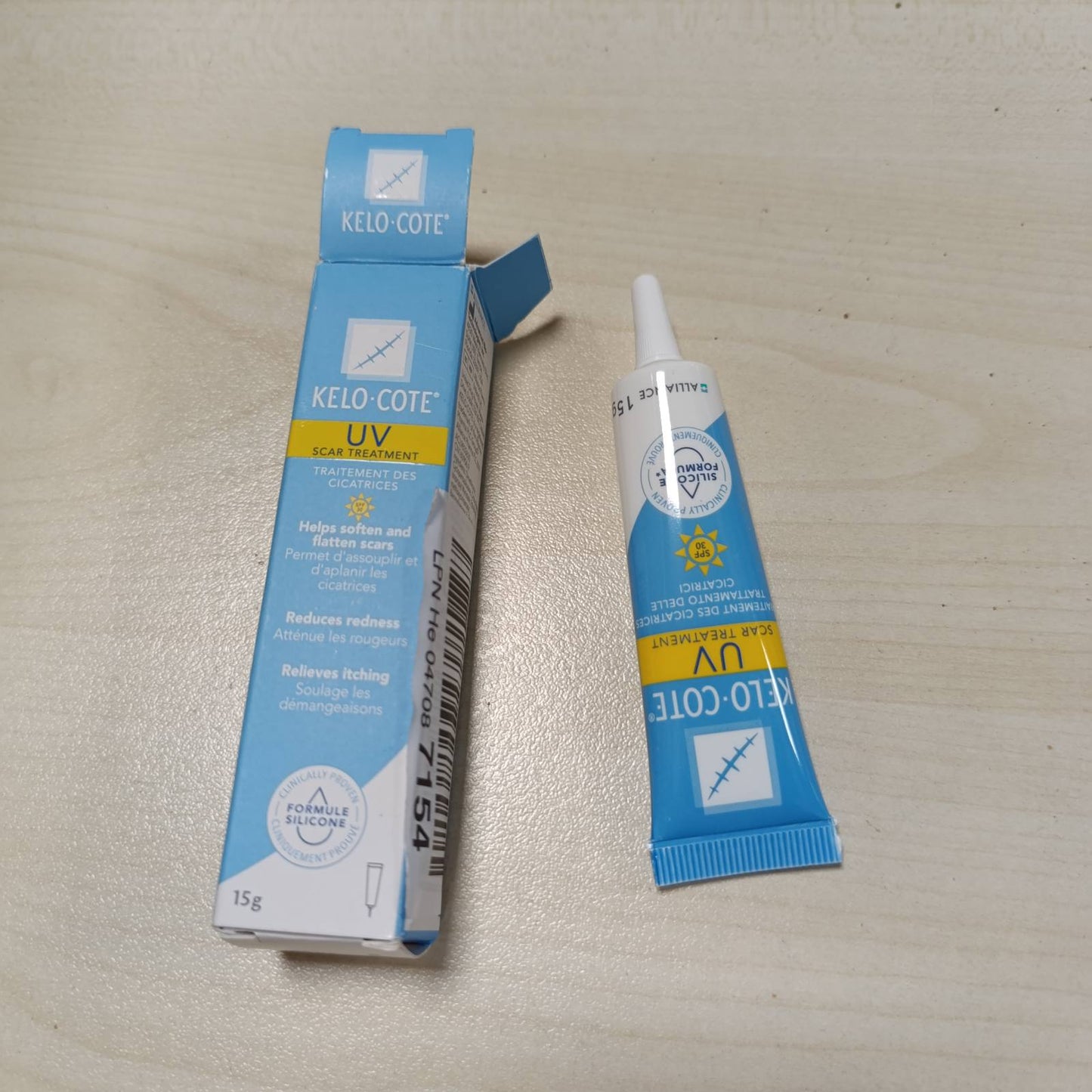 221856 - KELO-COTE Tub 15g - Xhel UV për Shenjat SPF 30 - Trajtim Shenjash - Formulë Silikoni - Rezistent ndaj Ujit - Transparent