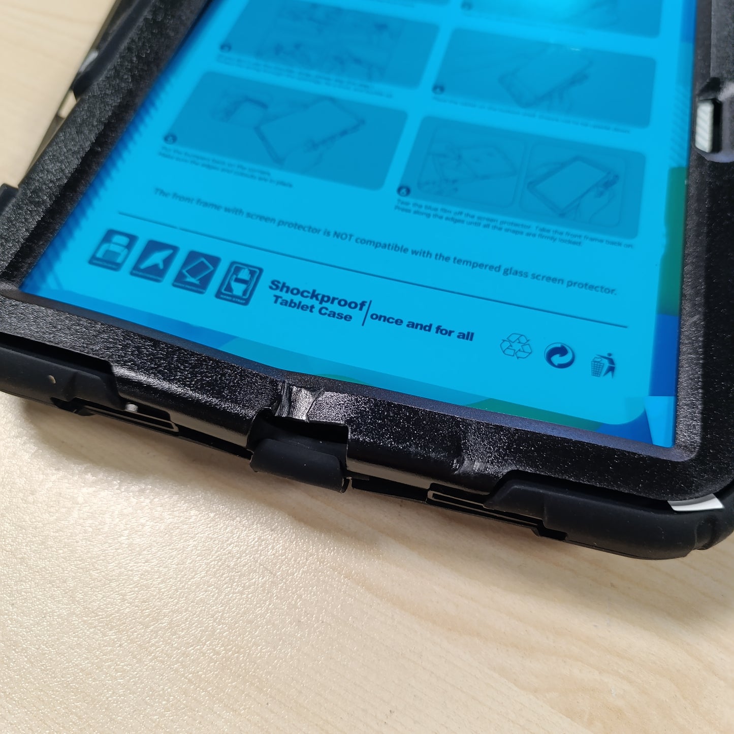 268775 - SEYMAC Mbrojtëse për iPad A16, 11-të/10-të 11/10.9 inç, mbrojtëse ndaj goditjeve, mbështetëse/rrip dore 360°, mbajtëse stilolapsi, e zezë